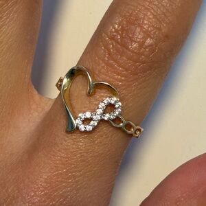 14k Gold Elegant Gold Infinity Heart Ring